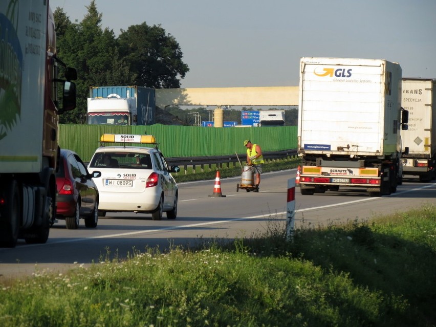 Wielki korek na A4. Autostrada w naprawie do końca lipca