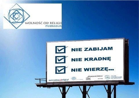 Billboard fundacji "Wolność od religii"