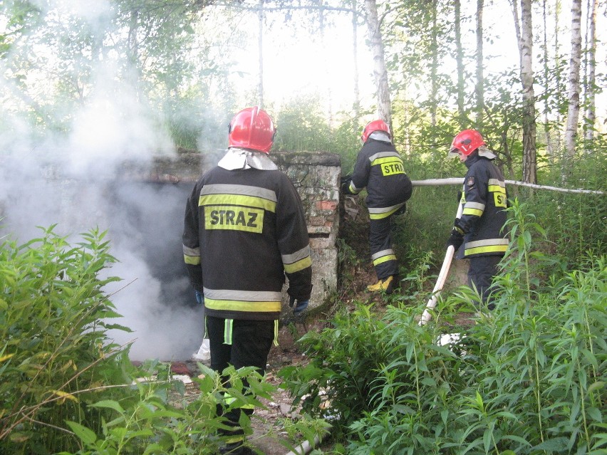 Pożar opuszczonej piwnicy przy ul. Węglinek (ZDJĘCIA)