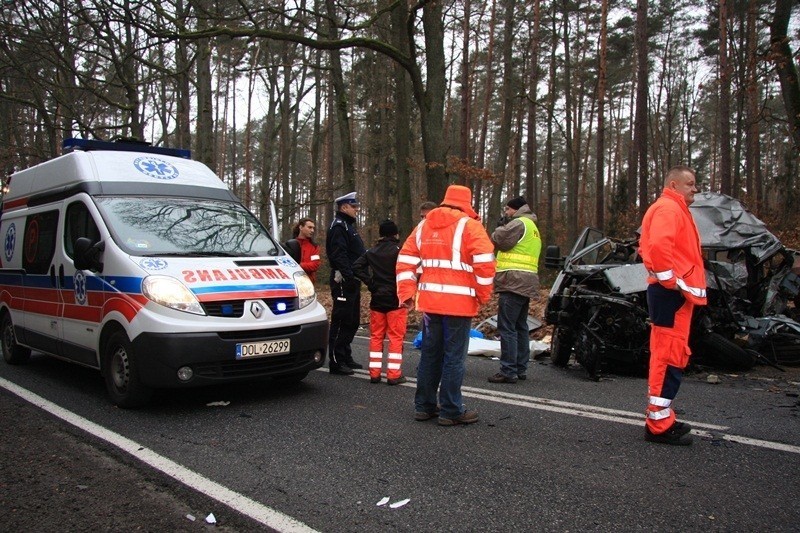 Tragiczny wypadek niedaleko Wrocławia. 1 osoba nie żyje, 7 rannych (ZDJĘCIA)