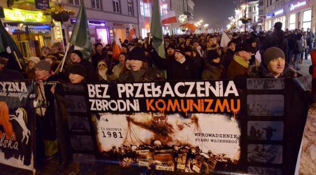 Marsz lubelskiego ONR w rocznicę stanu wojennego