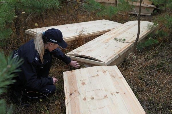 Złodzieje samochodów odkryli w jednym z aut 12 trumien. Porzucili je w lesie