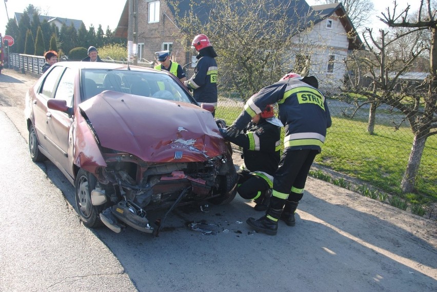 Wypadek w Kościerzynie w gminie Wróblew