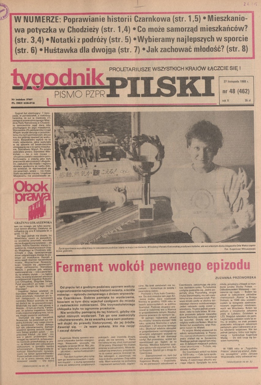 Klempicz, "Chodzież" i maraton. Tygodnik Pilski, 1988 rok