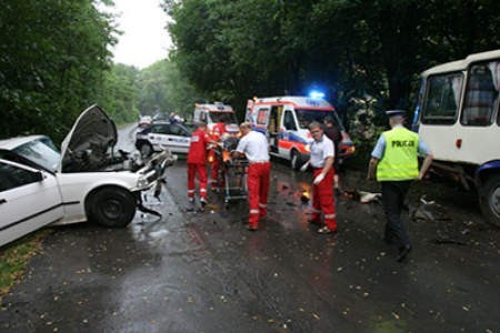 Groźny wypadek w Łaziskach. ARKADIUSZ ŁAWRYWIANIEC
