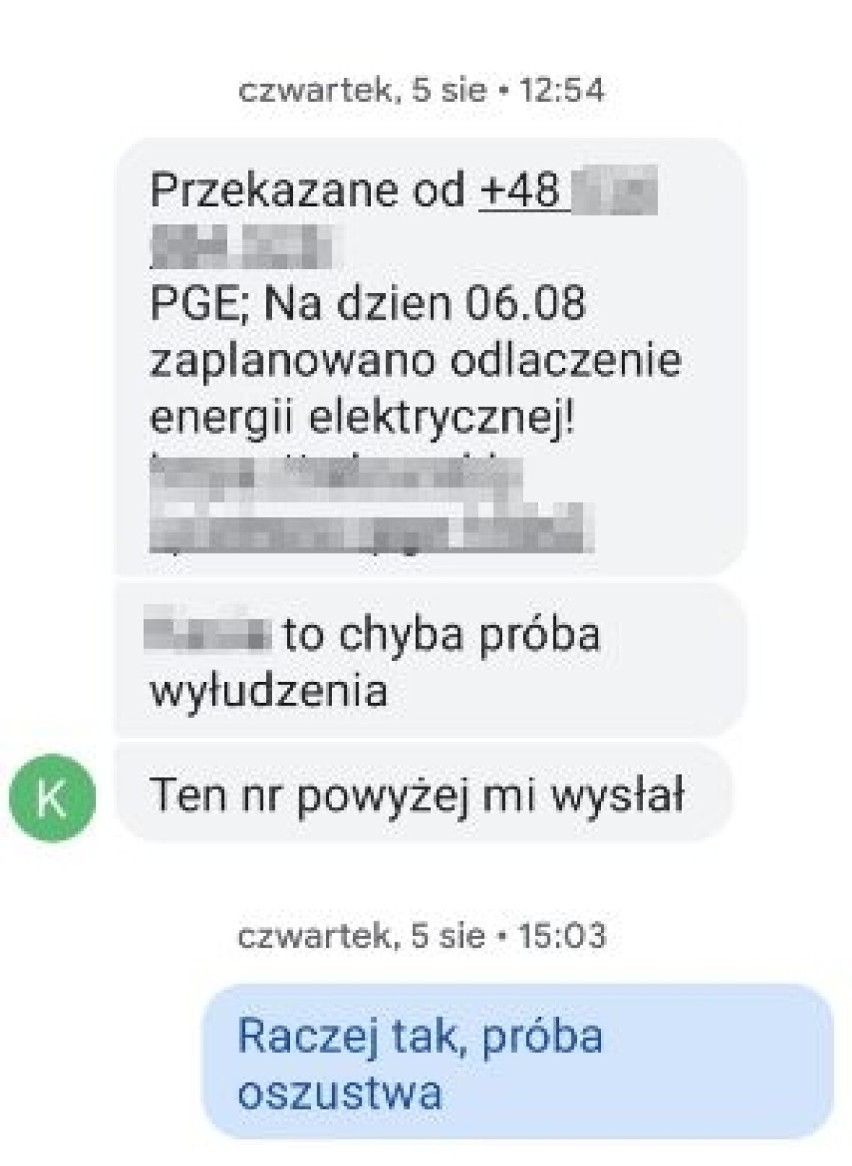 Tak może wyglądać wiadomość od oszusta