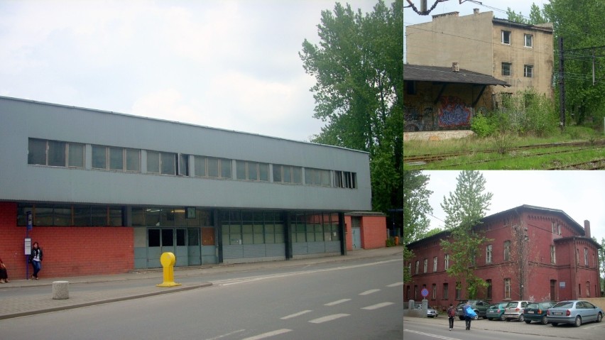 Dworzec PKP Chorzów - Centrum i pobliski budynek