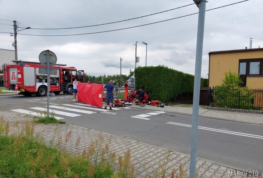 Wypadek w Krapkowicach. Kierowca skody potrącił rowerzystę, który zmarł mimo podjętej reanimacji