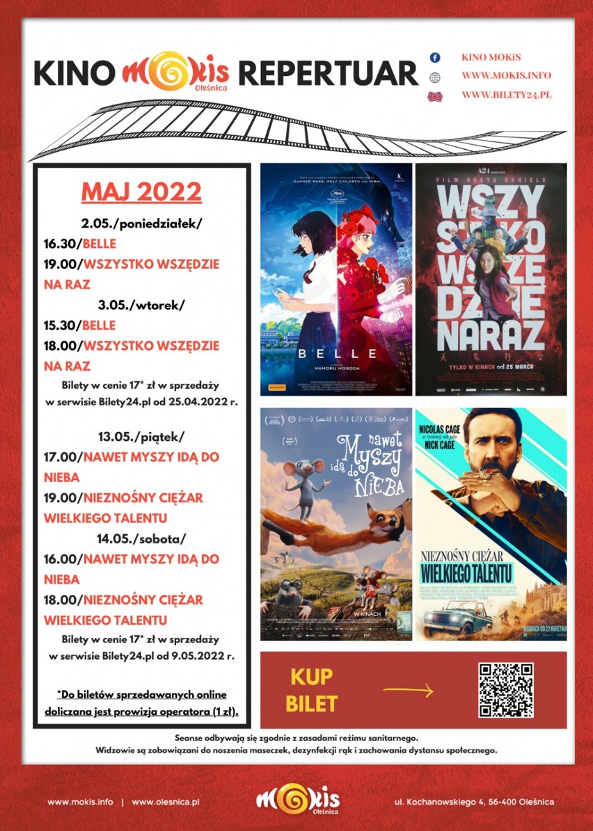 Majowy repertuar kina MOKiS w Oleśnicy. Jakie tytuły zagoszczą na wielkim ekranie?