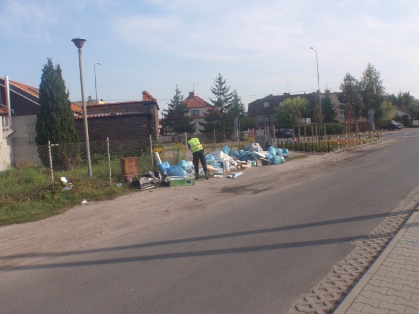 Dzikie wysypisko śmieci przy ul. Krynickiej w Poznaniu