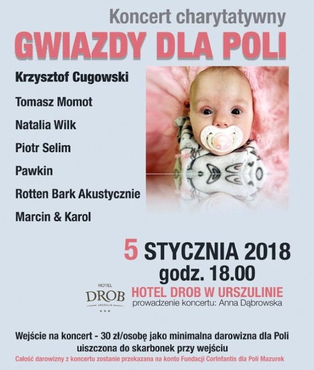 Urszulin. Znane gwiazdy wystąpią dla Poli w Hotelu Drob