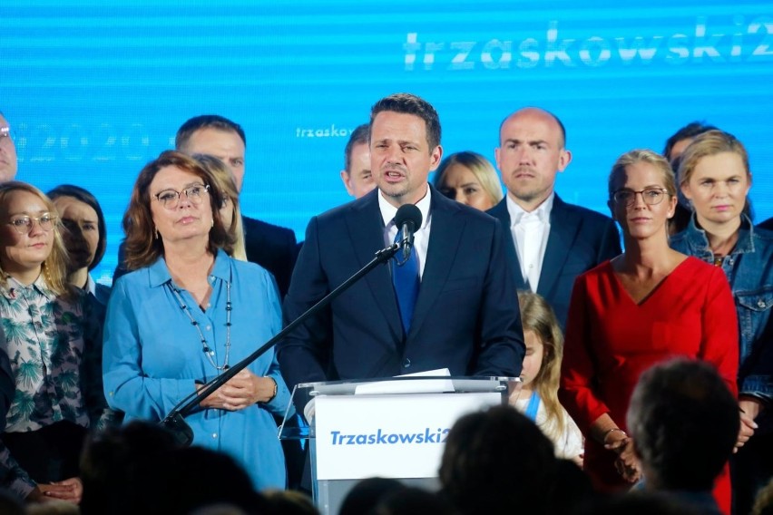 Rafał Trzaskowski na wieczorze wyborczym