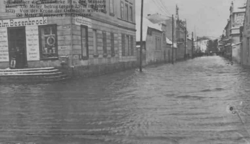 Świnoujście po sztormie - 1913 r.