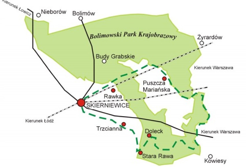 Szlak starych dworków
długość około 61 km
Skierniewice - Las...