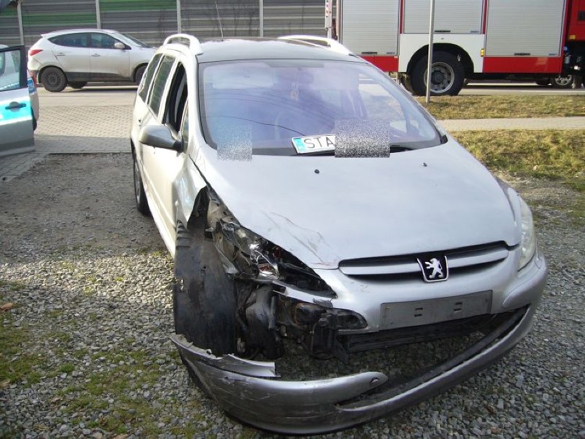 Kolizja Kościuszki Żory: Peugeot zderzył się z oplem