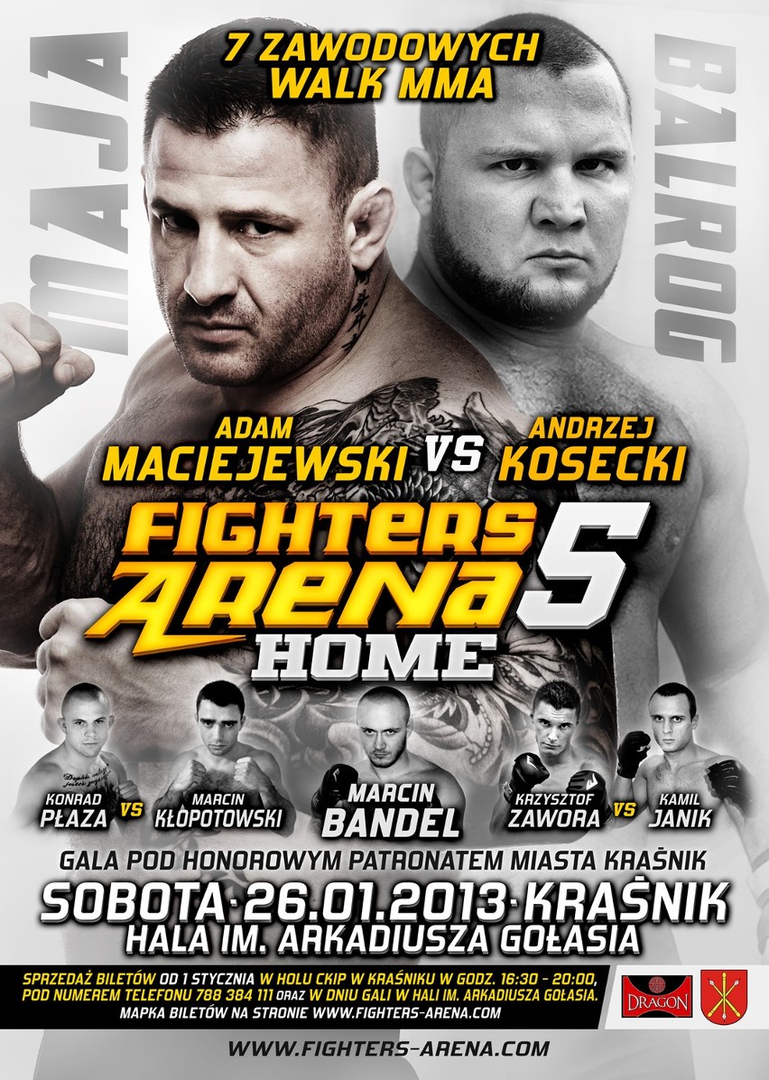 Gala Fighters Arena 5 "Home" w Kraśniku już 26 stycznia...