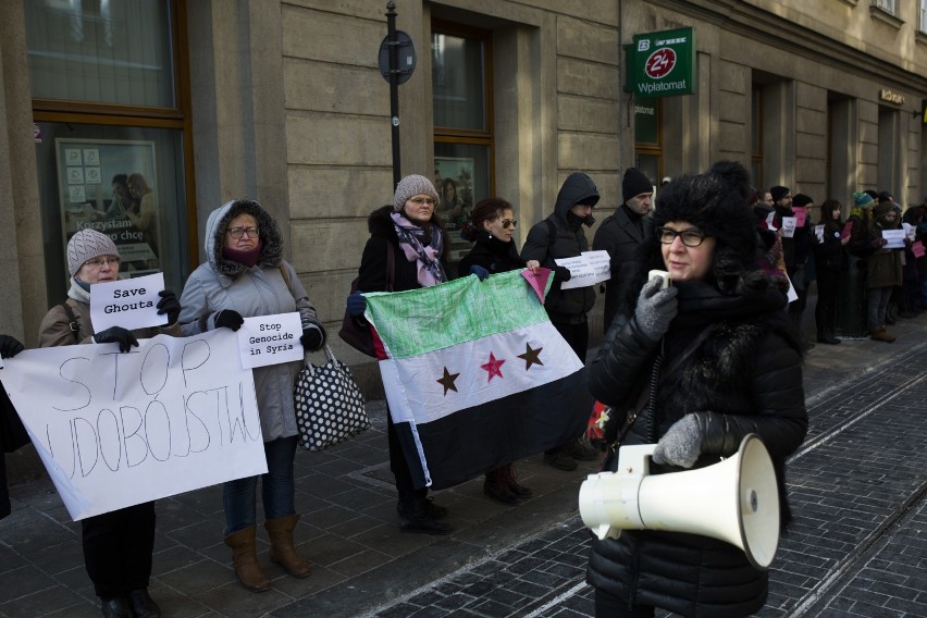 Kraków. Protest przeciwko ludobójstwu w syryjskiej Ghucie