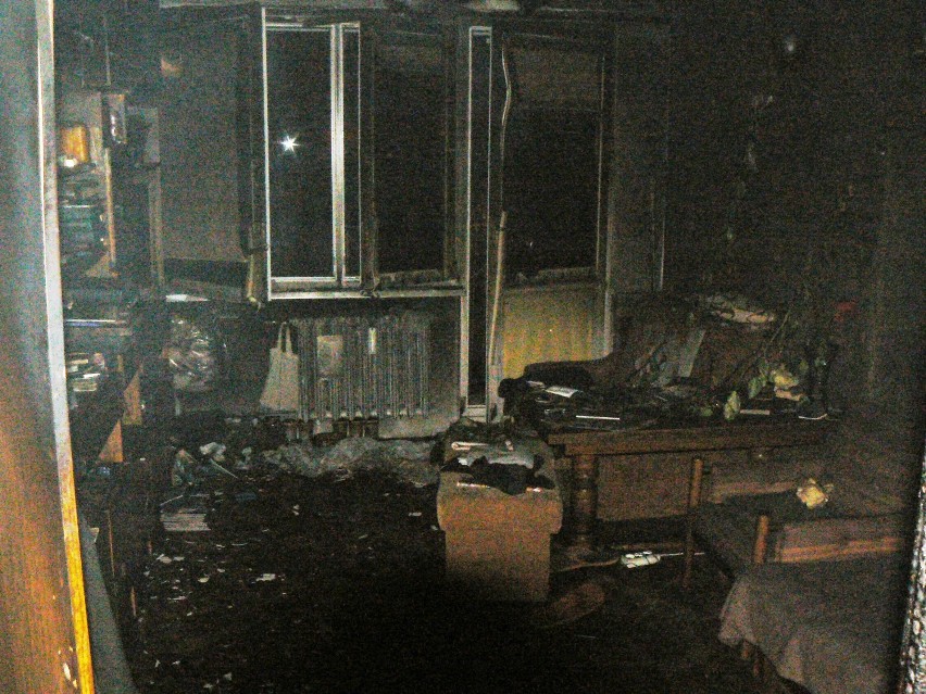 Pożar mieszkania w Koninie