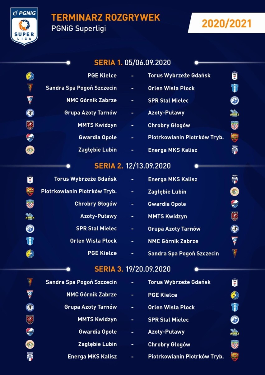 Kwidzyn. Superliga ogłosiła terminarz rozgrywek na sezon 2020/2021. MMTS rozpoczyna od meczu z Chrobrym Głogów