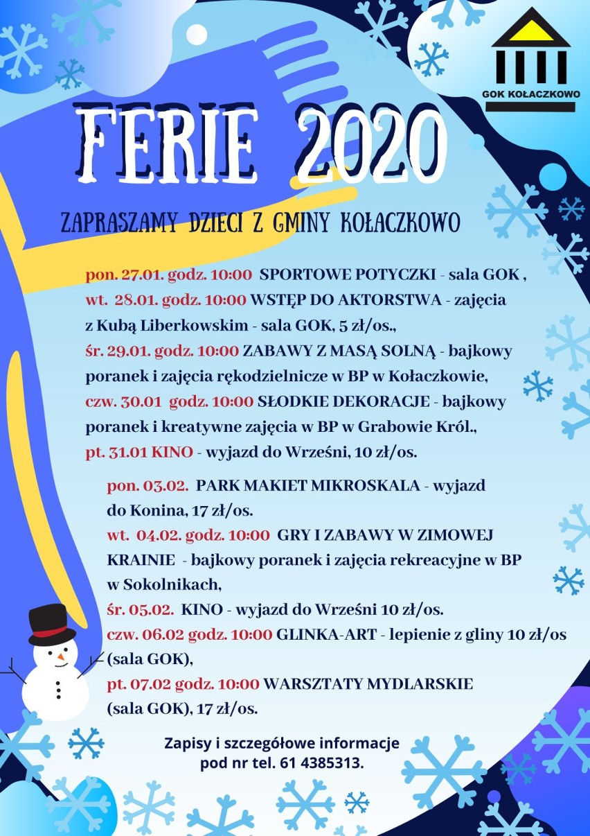 Ferie 2020, Gmina Kołaczkowo