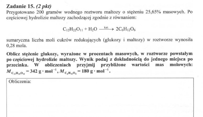 CHEMIA - ARKUSZ - POZIOM ROZSZERZONY