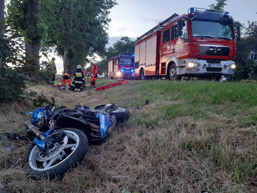 Zderzenie dwóch motocyklistów na trasie Grodzisk - Kamieniec 