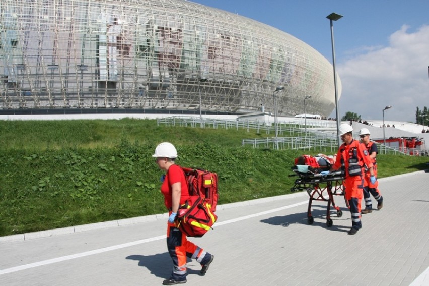Kraków Arena ćwiczenia ratunkowe na wypadek ataku terrorystycznego