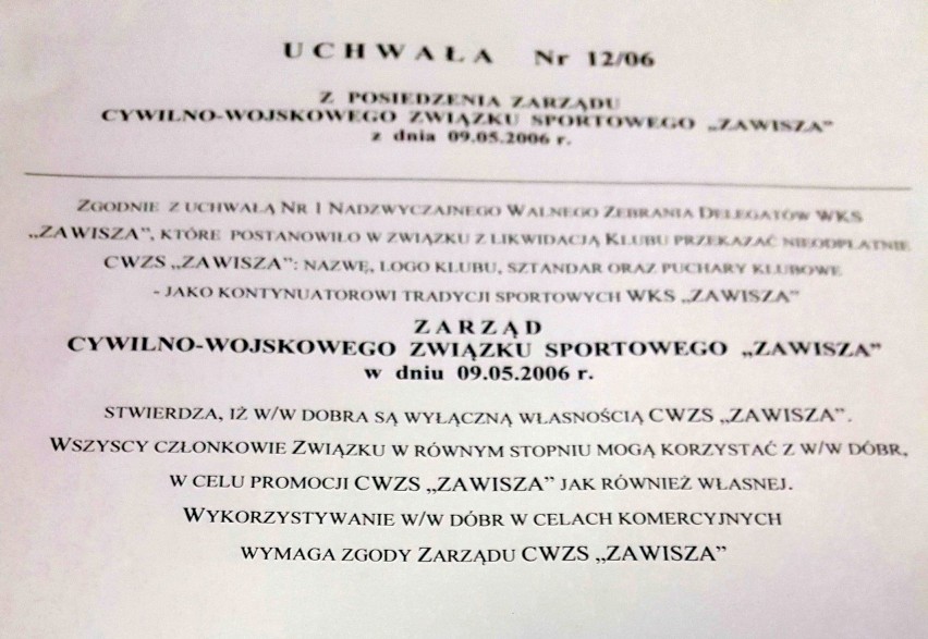 Uchwała CWZS Zawisza