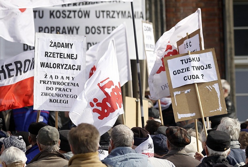 Protest emerytów i rencistów w Gdańsku