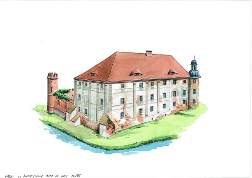 Zamek w Broniszowie - to jeden z wielu rysunków R. Jurgi...