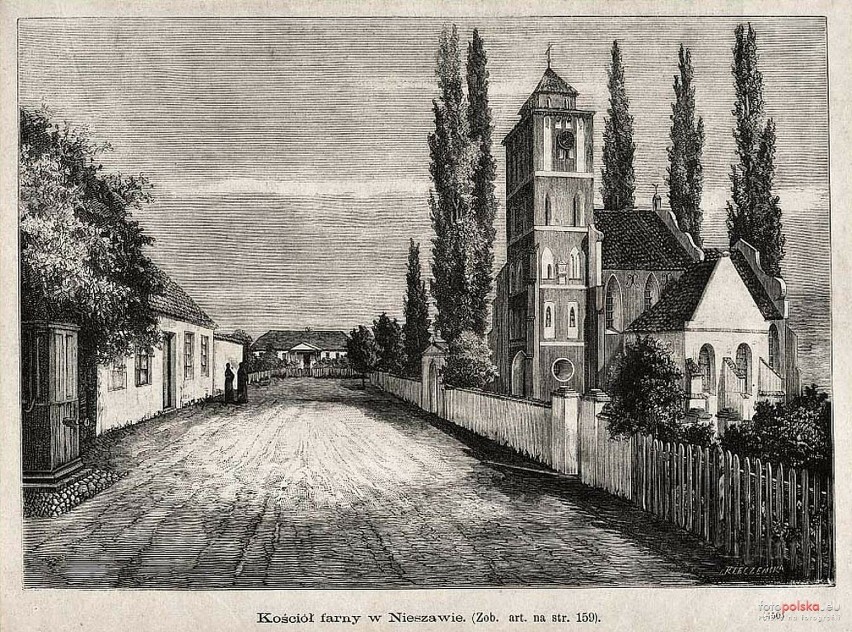 1884 , Ulica Noakowskiego. Kościół pw. św. Jadwigi po prawej...