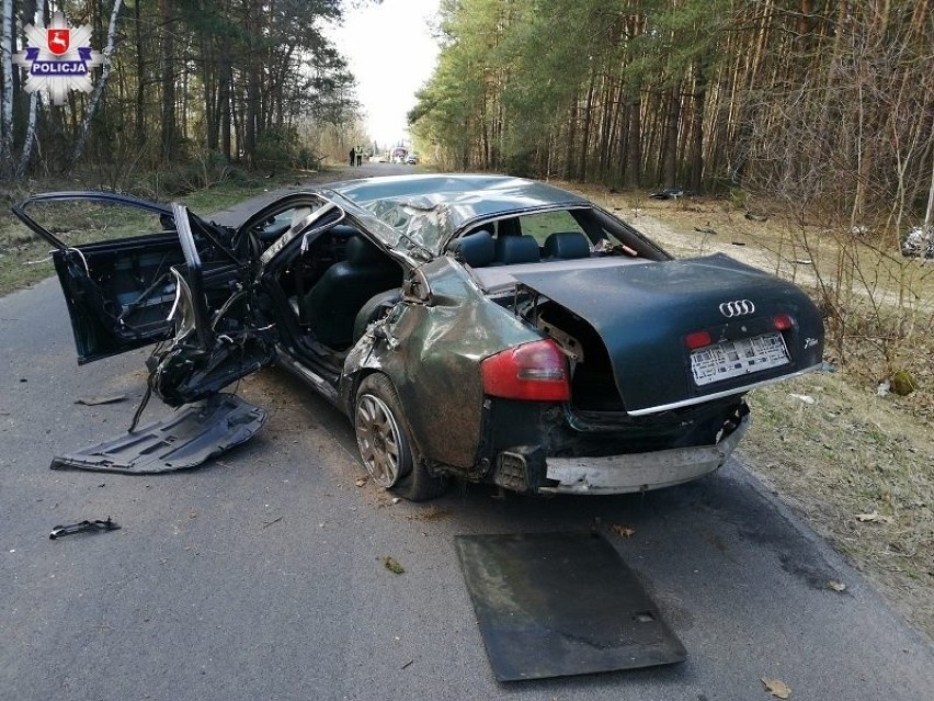 Tragiczny wypadek w powiecie bialskim. Samochód roztrzaskał się na części, kierowca zginął na miejscu