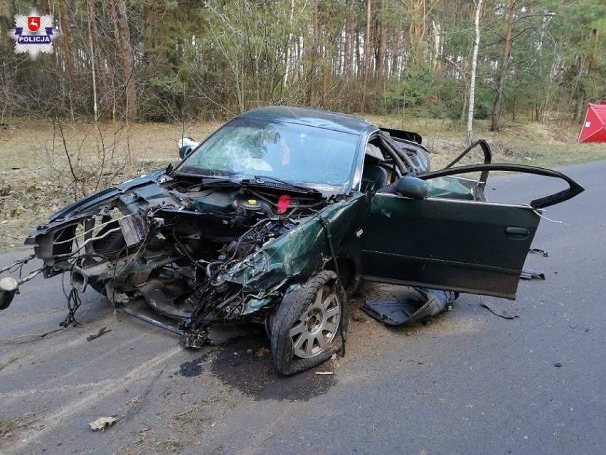 Tragiczny wypadek w powiecie bialskim. Samochód roztrzaskał się na części, kierowca zginął na miejscu