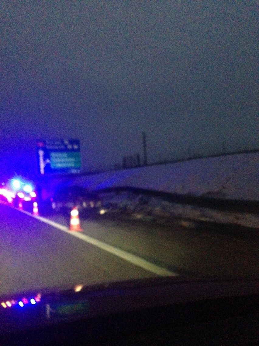 Wypadek na autostradzie A1 przed zjazdem na Dębieńsko