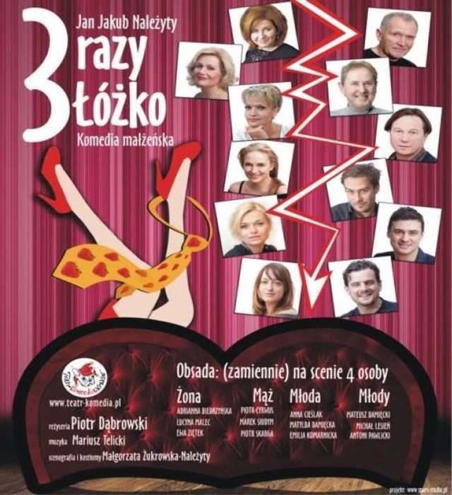 Trzy razy łóżko - plakat