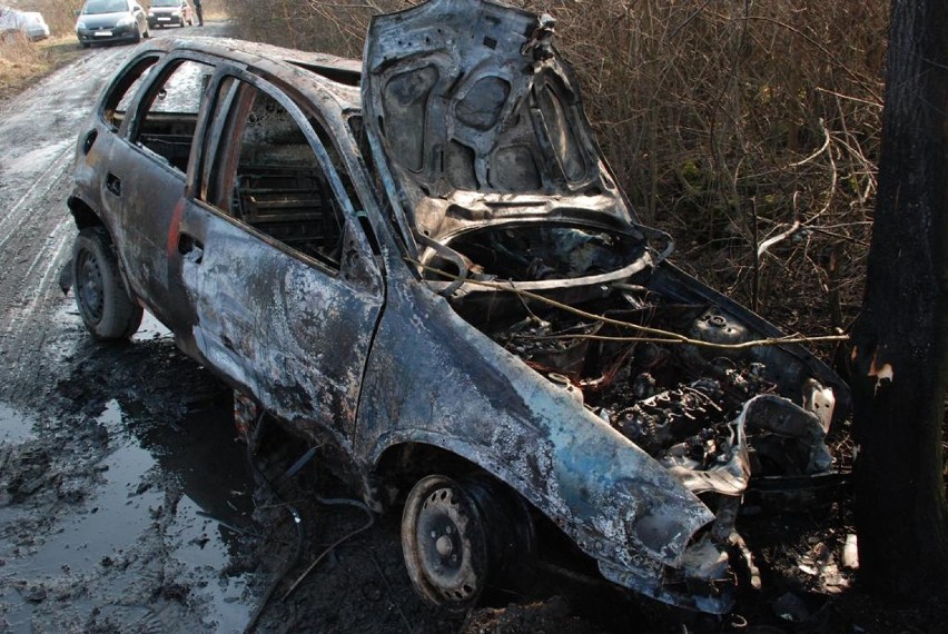 Trąbki Małe: Opel uderzył w drzewo. Kobieta w szpitalu