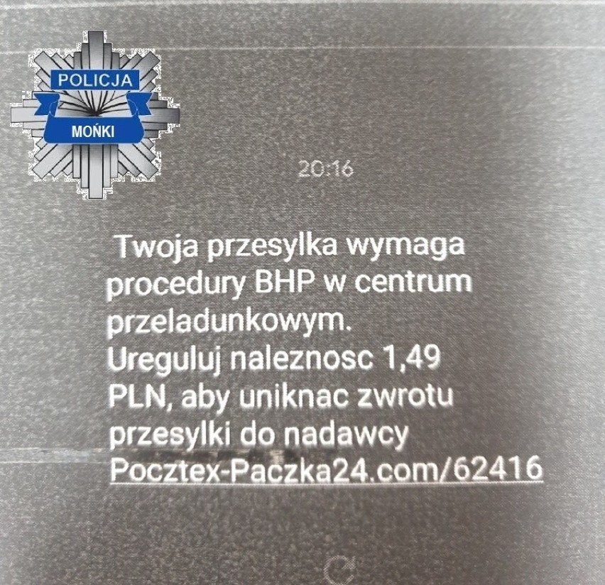 Złodzieje wysłali SMS z prośbą o opłacenie dezynfekcji...