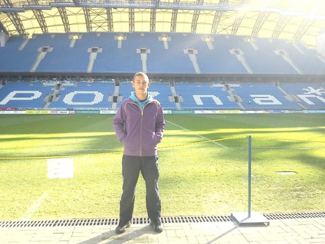 Robert Bartczak na stadionie Lecha Poznań. Miał tam trafić, ale nie doszło do transferu.