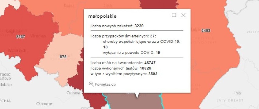 Prawie 37 tysięcy zakażeń COVID-19 w kraju. W powiatach oświęcimskim, wadowickim, chrzanowskim i olkuskim są nowe przypadki