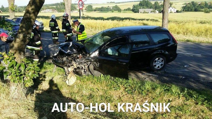 Zderzenie trzech aut w Liśniku
