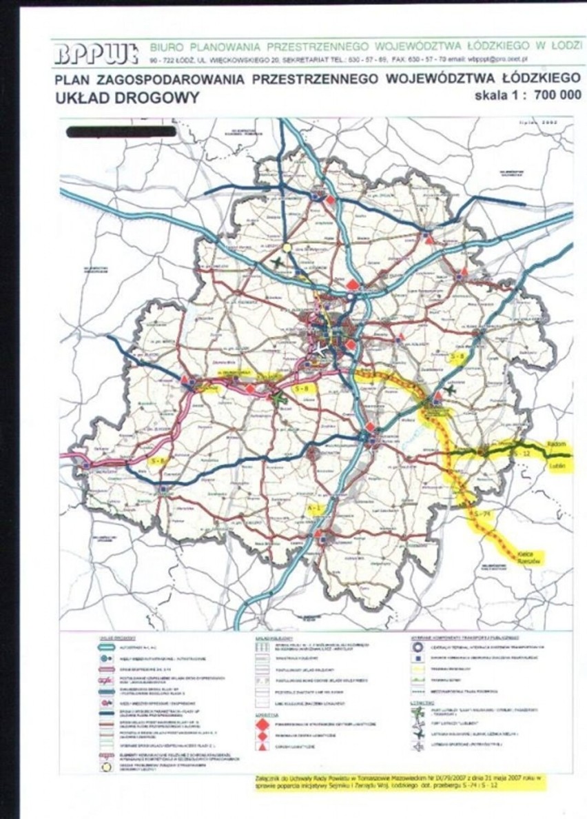 Pomysł na wariant tomaszowski drogi S74  powstał w 2003 r....