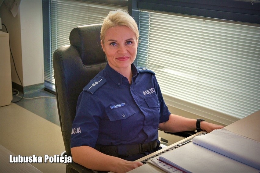 Aspirant Barbara Figas z komisariatu policji w Gubinie.