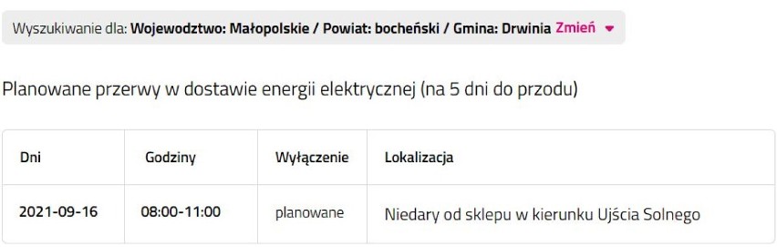 Wyłączenia prądu w powiecie bocheńskim i brzeskim,...