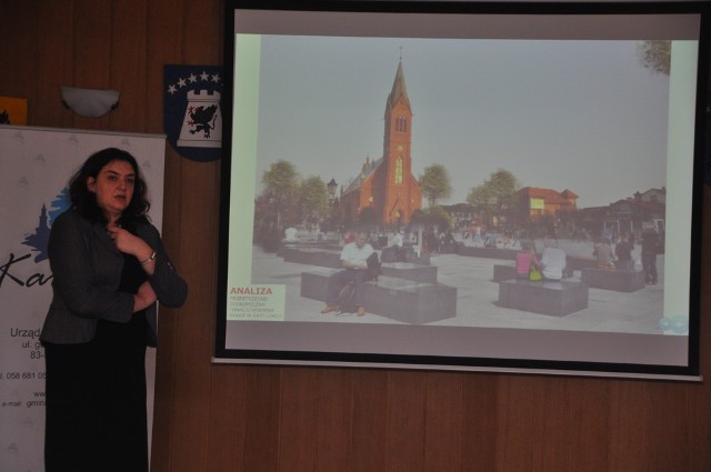 Anna Bajerska, zastępca burmistrza Kartuz, na początku roku przedstawia koncepcję urządzenia Rynku
