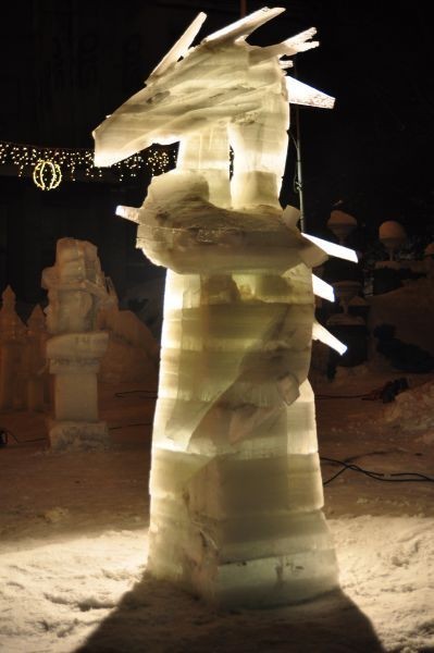 Krynica-Zdrój: lodowe rzeźby na deptaku [ZDJĘCIA]