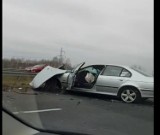 Droga S3 - Wypadek koło Polkowic, na pasie w kierunku Głogowa 