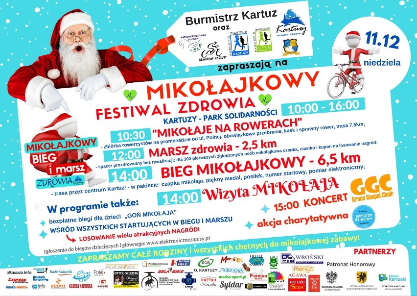Mikołajkowy Festiwal Zdrowia w Kartuzach w niedzielę, 11 grudnia