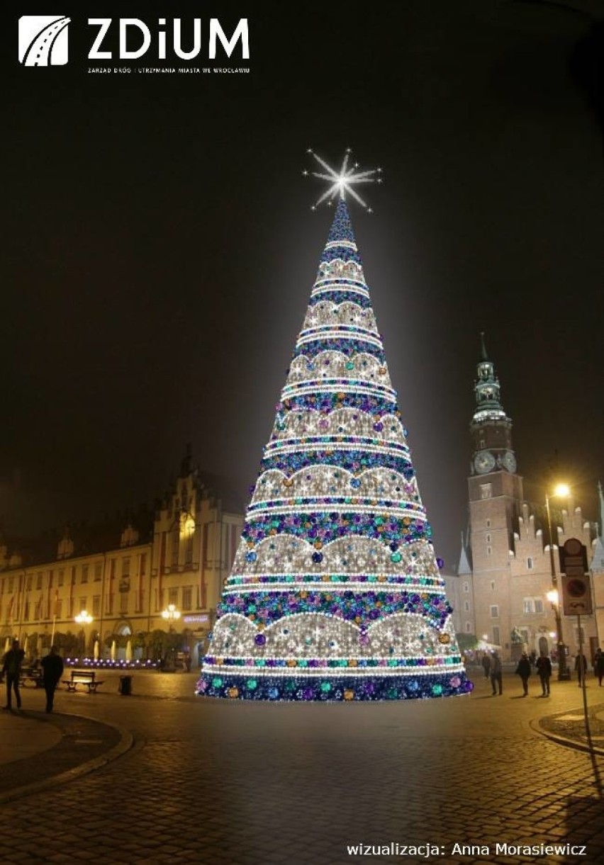 Tak będą wyglądać świąteczne iluminacje we Wrocławiu.