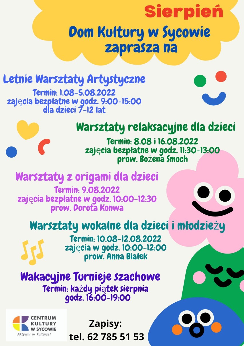 Wakacje z Centrum Kultury w Sycowie. Trwają zapisy na sierpniowe zajęcia