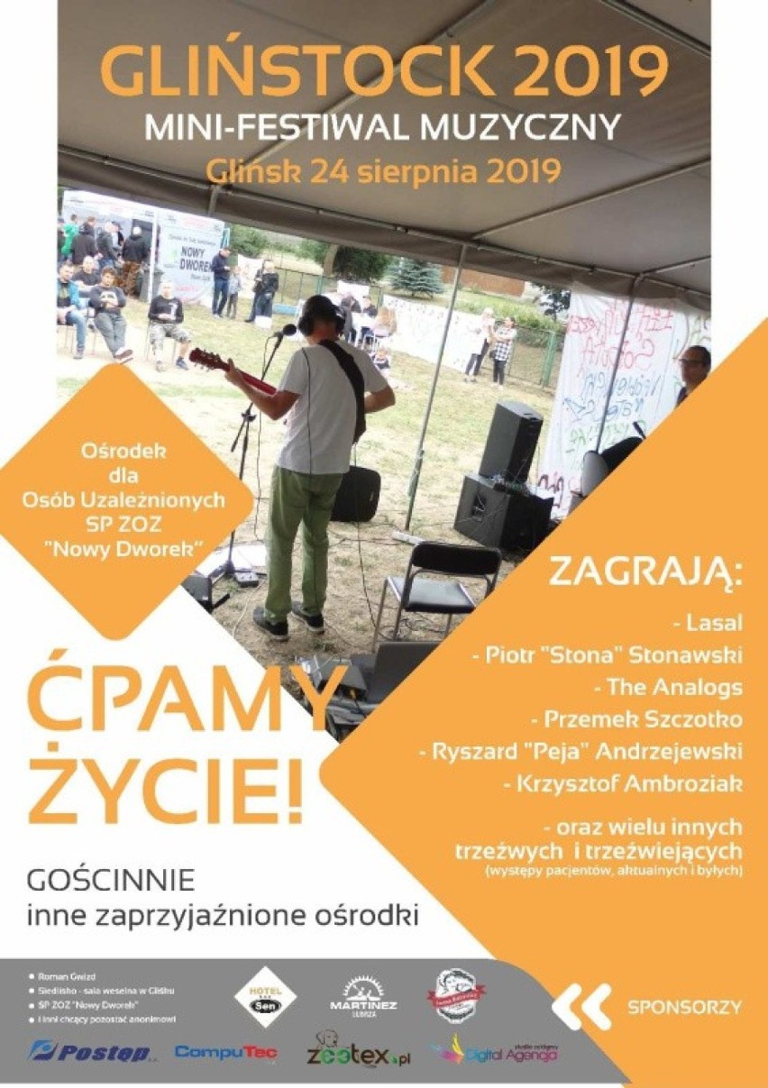 Peja na mini festiwalu muzycznym Gliństock 2019 w Glińsku...